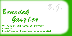 benedek gaszler business card